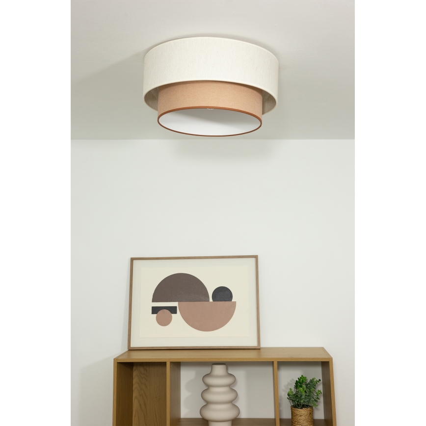 Plafonnier NATIA 1xE27/60W/230V Ø 45 cm blanc/marron