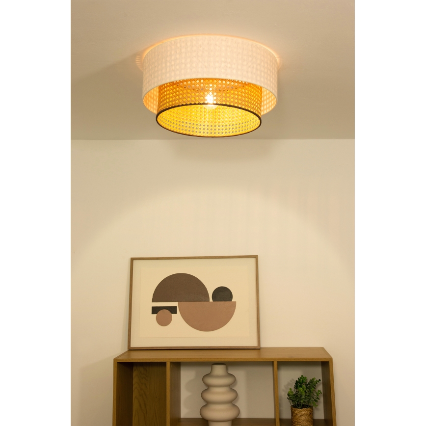 Plafonnier NATIA 1xE27/60W/230V Ø 45 cm blanc/marron