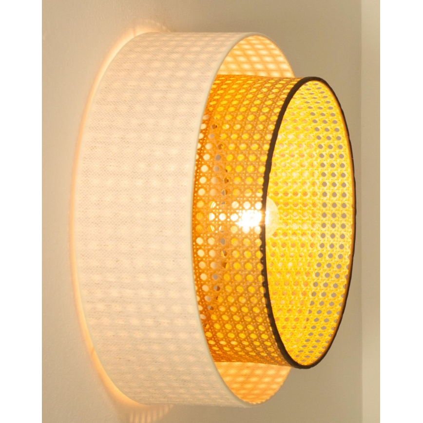Plafonnier NATIA 1xE27/60W/230V Ø 45 cm blanc/marron