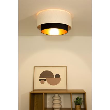 Plafonnier NATIA 1xE27/60W/230V Ø 45 cm blanc/noir