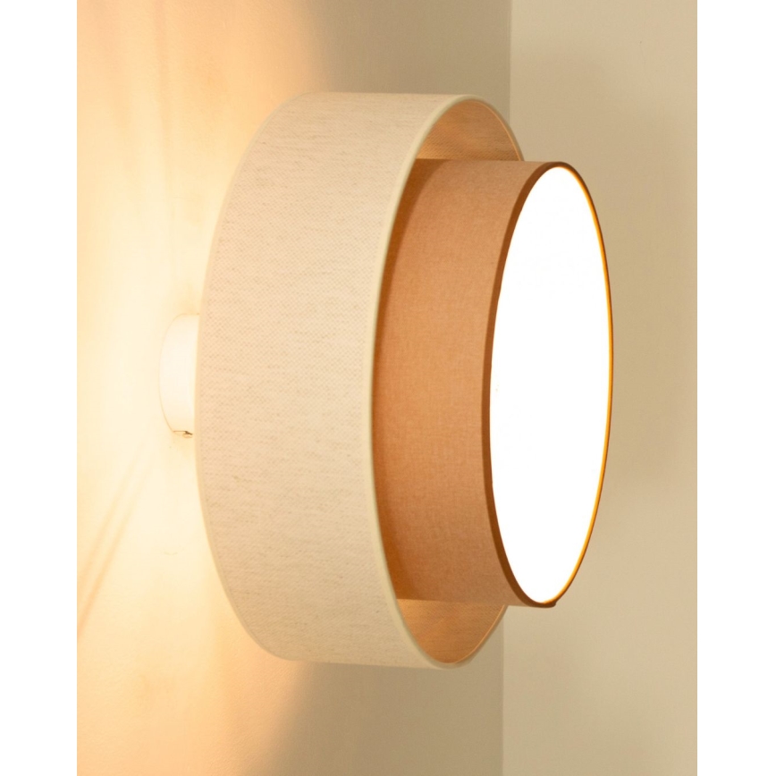 Plafonnier NATIA à montage en surface 1xE27/60W/230V blanc/marron