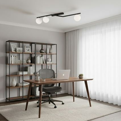 Plafonnier NATON 3xE14/10W/230V noir/blanc