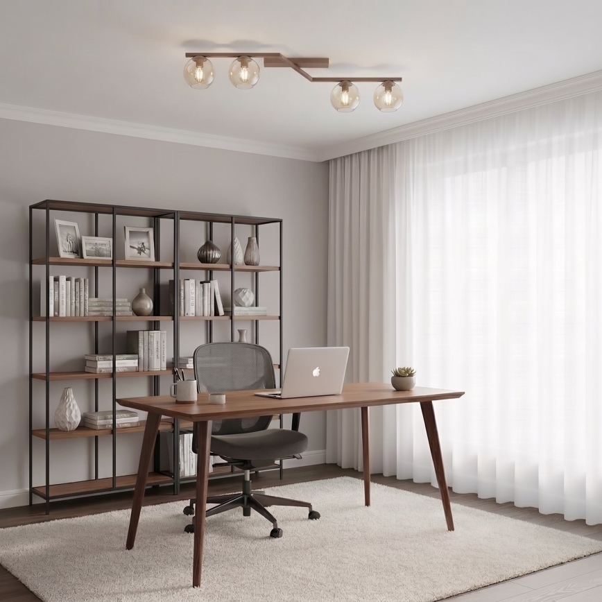 Plafonnier NATON 4xE14/10W/230V beige/fumé beige