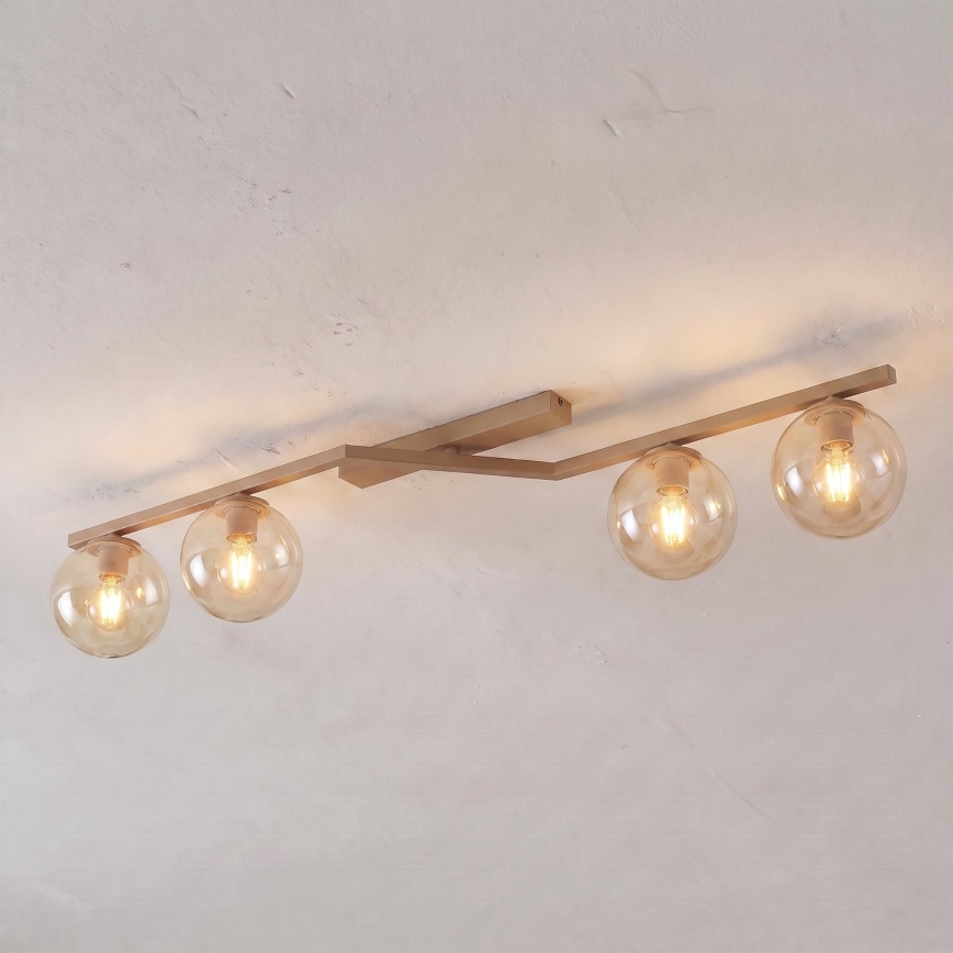Plafonnier NATON 4xE14/10W/230V beige/fumé beige