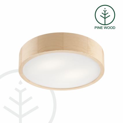 Plafonnier NATURAL 2xE27/60W/230V Ø 37,5 cm en pin