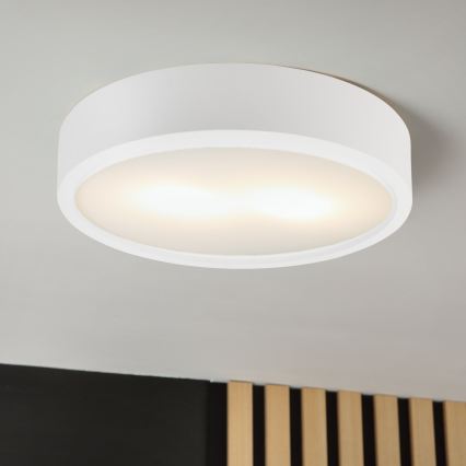 Plafonnier NATURAL 3xE27/15W/230V Ø 37,5 cm pin/blanc