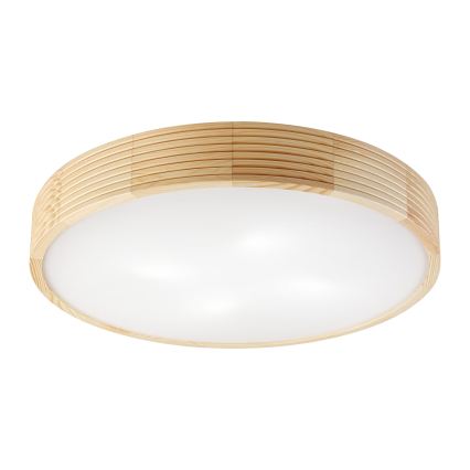 Plafonnier NATURAL MODERN 4xE27/15W/230V, Ø 58 cm, en pin