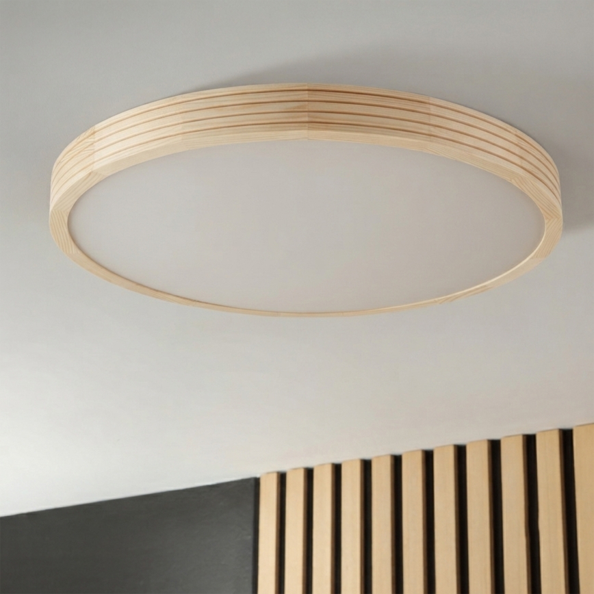 Plafonnier NATURAL MODERN SLIM 3xE27/15W/230V, Ø 47,5 cm, en pin