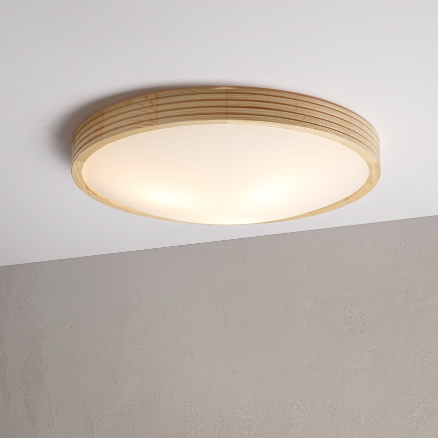 Plafonnier NATURAL MODERN SLIM 3xE27/15W/230V, Ø 47,5 cm, en pin