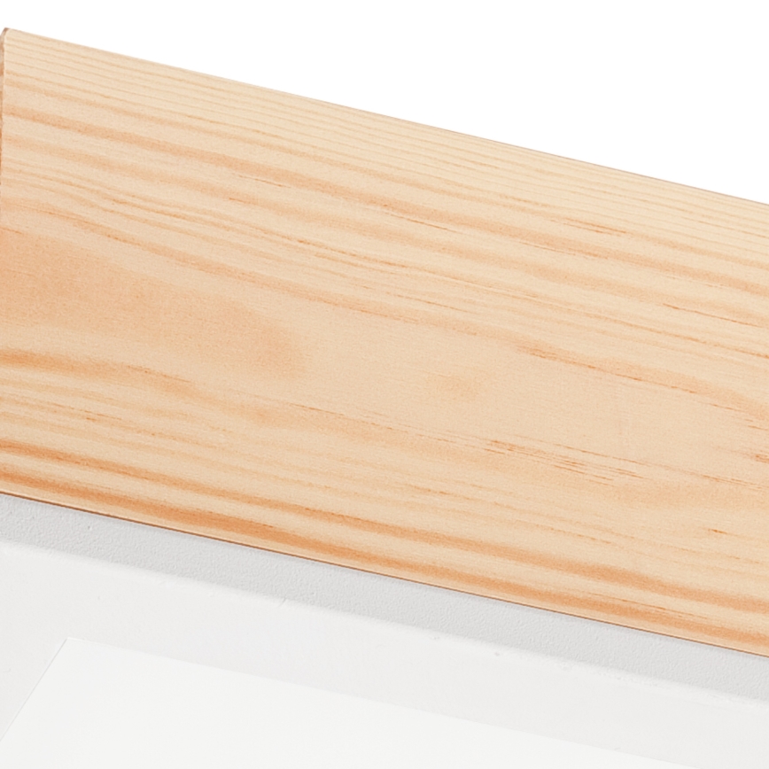 Plafonnier NATURAL SQUARE 2xE27/15W/230V 31x31 cm pin/blanc