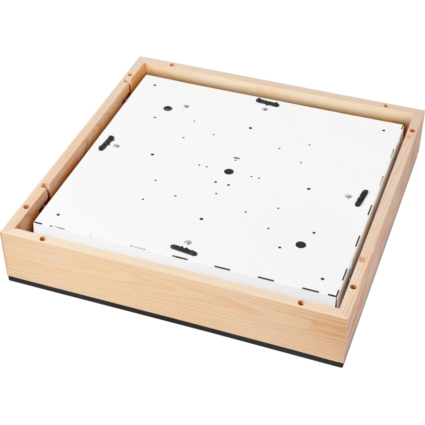 Plafonnier NATURAL SQUARE 4xE27/15W/230V 48x48 cm pin/noir