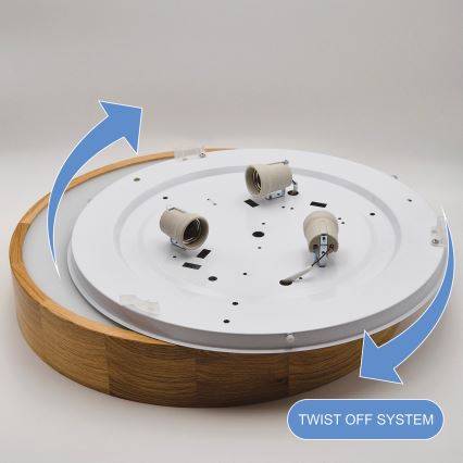 Plafonnier OAK 3xE27/60W/230V chêne ø 47,5 cm