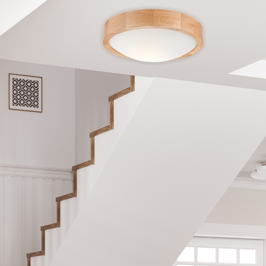 Plafonnier OAK SLIM 1xE27/60W/230V chêne ø 27 cm - FSC certifié