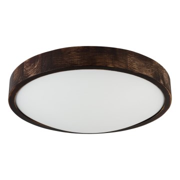 Plafonnier OAK SLIM 2xE27/15W/230V Ø 37 cm chêne / brun foncé