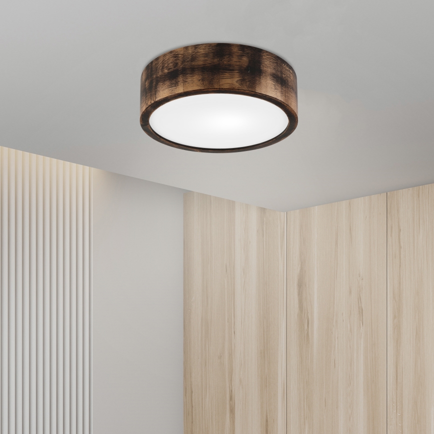 Plafonnier OAK SMOKY 1xE27/15W/230V ø 27,5 cm chêne/marron foncé