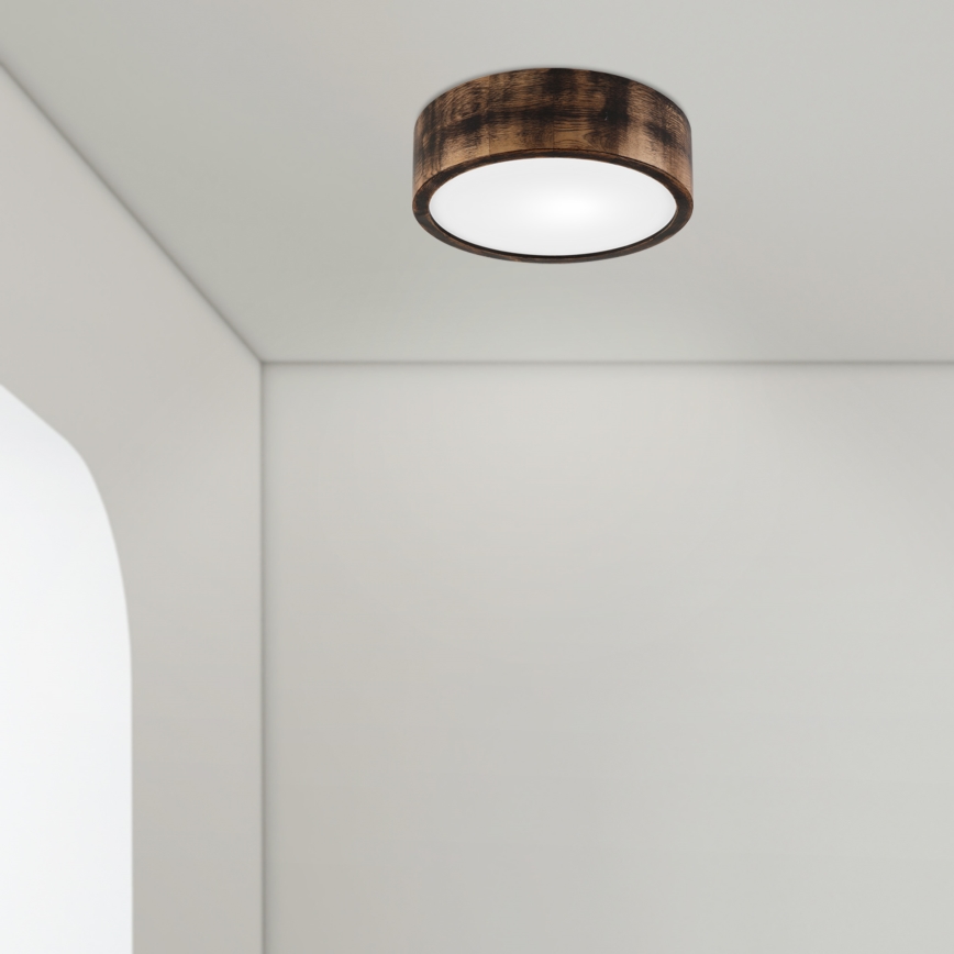 Plafonnier OAK SMOKY 1xE27/15W/230V ø 27,5 cm chêne/marron foncé