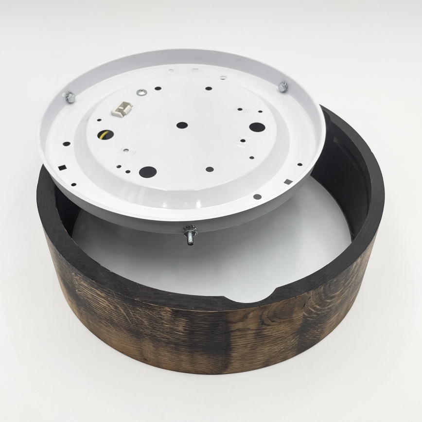 Plafonnier OAK SMOKY 1xE27/15W/230V ø 27,5 cm chêne/marron foncé