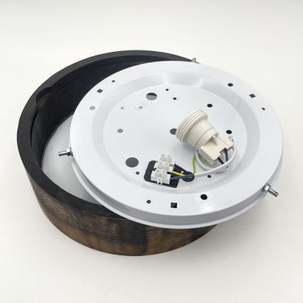 Plafonnier OAK SMOKY 1xE27/15W/230V ø 27,5 cm chêne/marron foncé