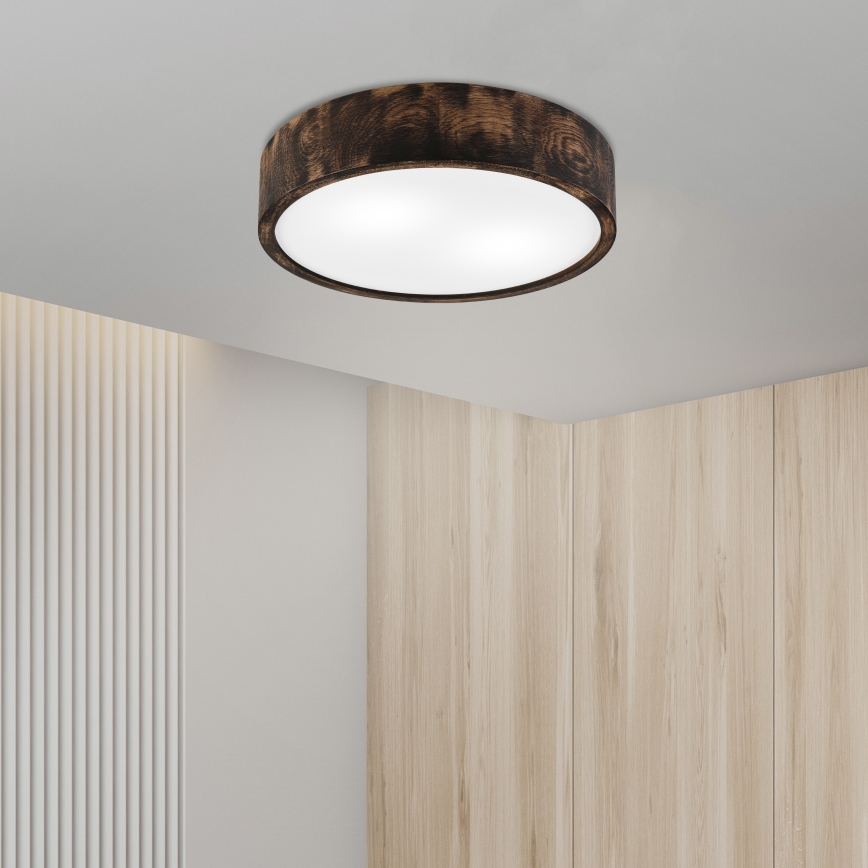 Plafonnier OAK SMOKY 2xE27/15W/230V ø 37,5 cm chêne/marron foncé