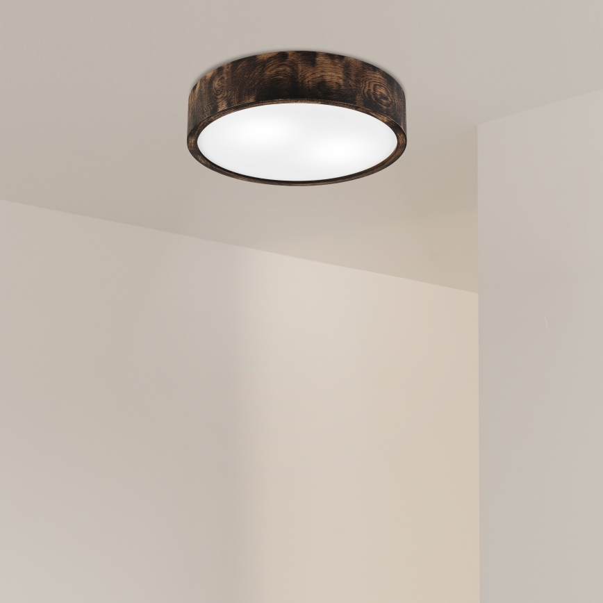 Plafonnier OAK SMOKY 2xE27/15W/230V ø 37,5 cm chêne/marron foncé