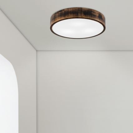 Plafonnier OAK SMOKY 3xE27/15W/230V ø 47,5 cm chêne/marron foncé