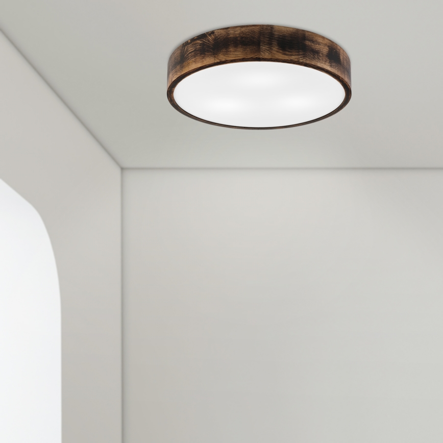 Plafonnier OAK SMOKY 3xE27/15W/230V ø 47,5 cm chêne/marron foncé