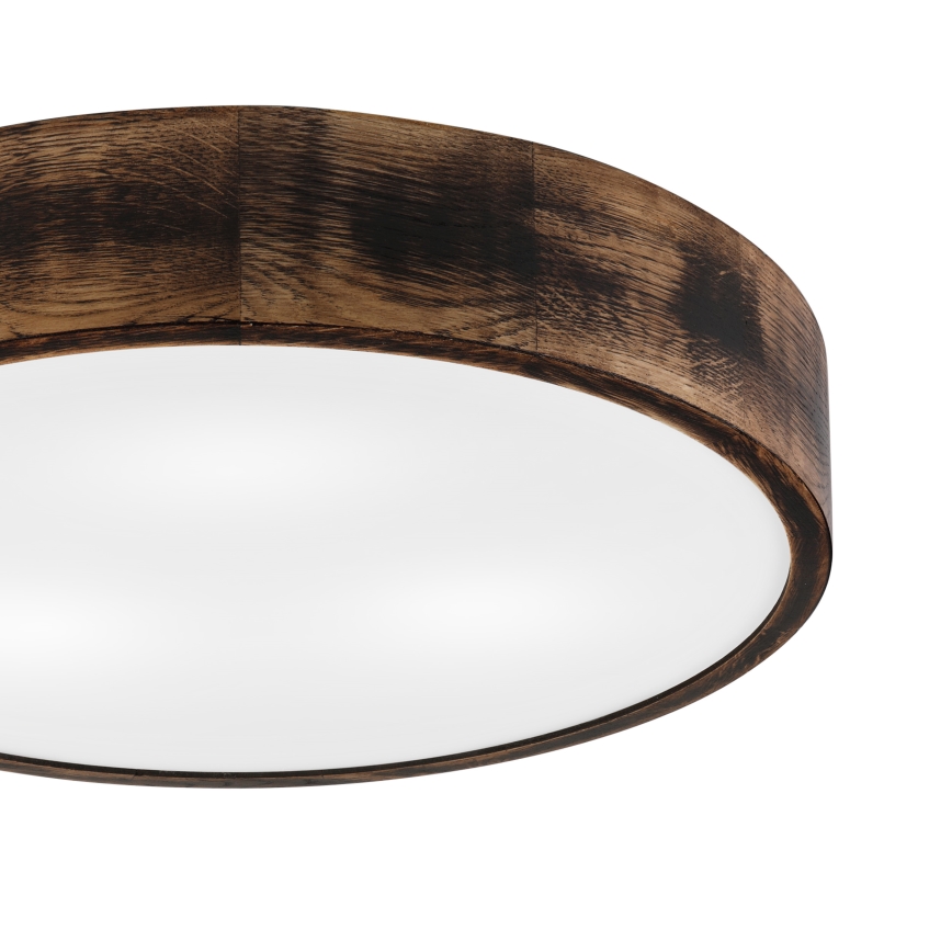 Plafonnier OAK SMOKY 3xE27/15W/230V ø 47,5 cm chêne/marron foncé