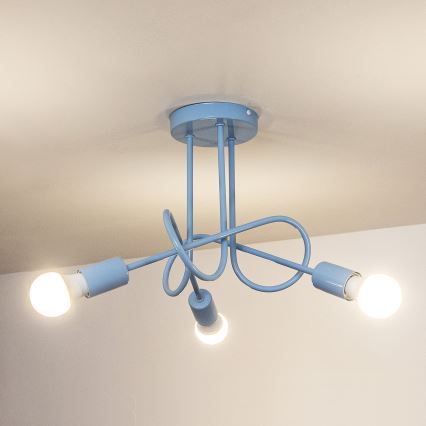 Plafonnier OXFORD 3xE27/15W/230V bleu