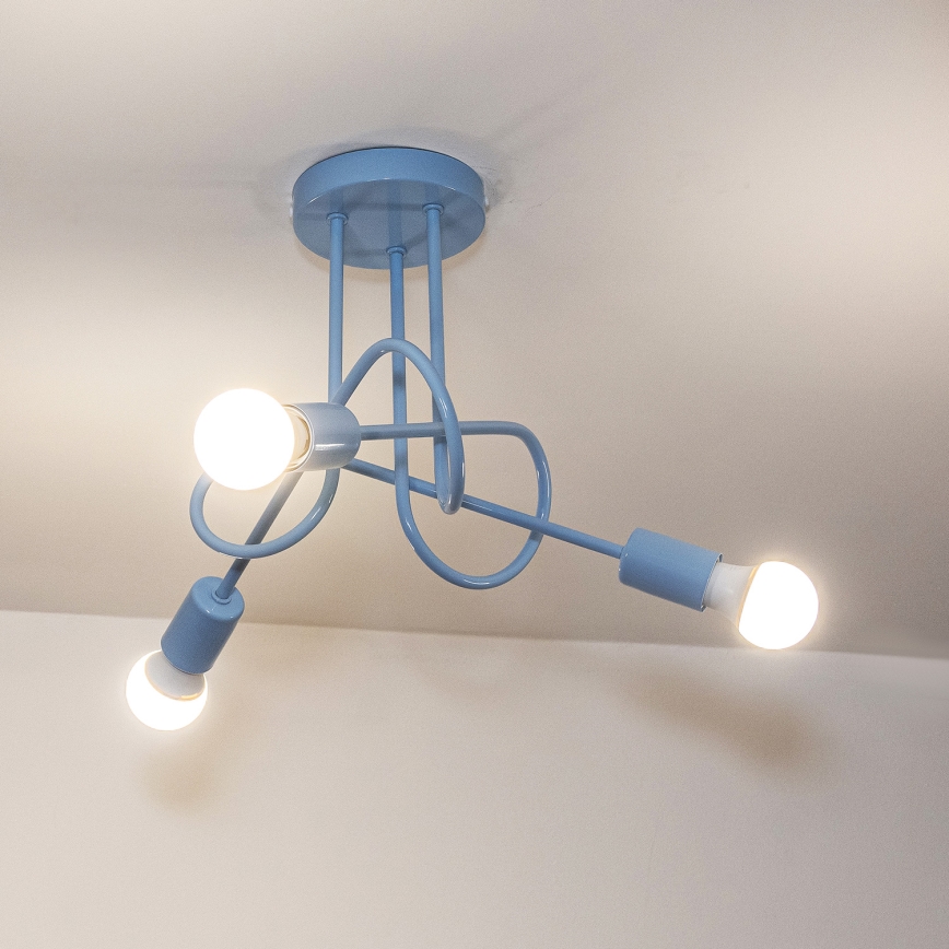 Plafonnier OXFORD 3xE27/15W/230V bleu