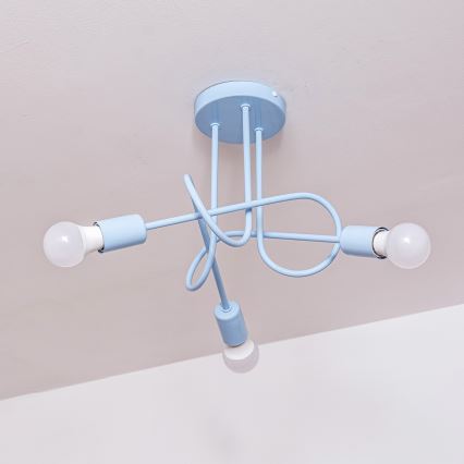 Plafonnier OXFORD 3xE27/15W/230V bleu