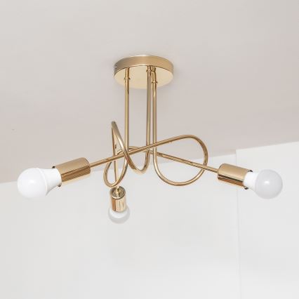 Plafonnier OXFORD 3xE27/15W/230V doré