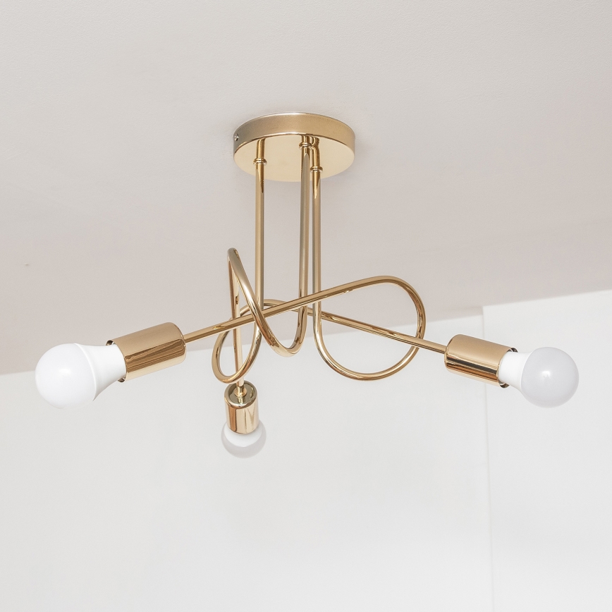 Plafonnier OXFORD 3xE27/15W/230V doré