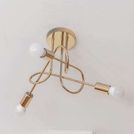 Plafonnier OXFORD 3xE27/15W/230V doré