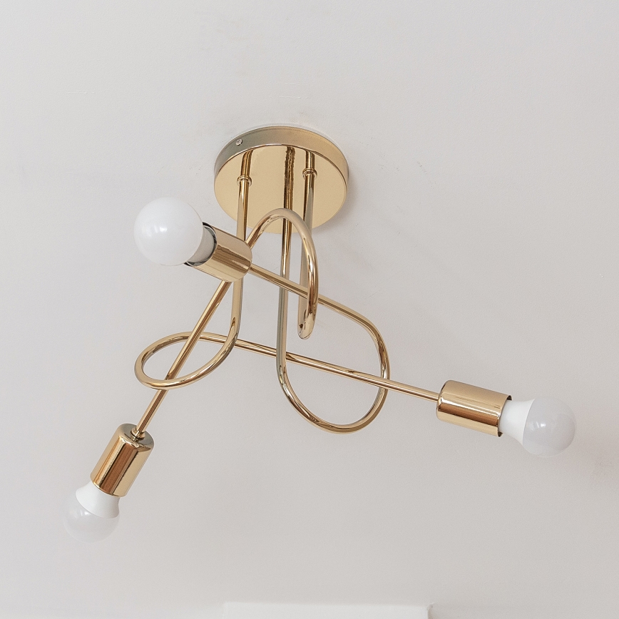 Plafonnier OXFORD 3xE27/15W/230V doré