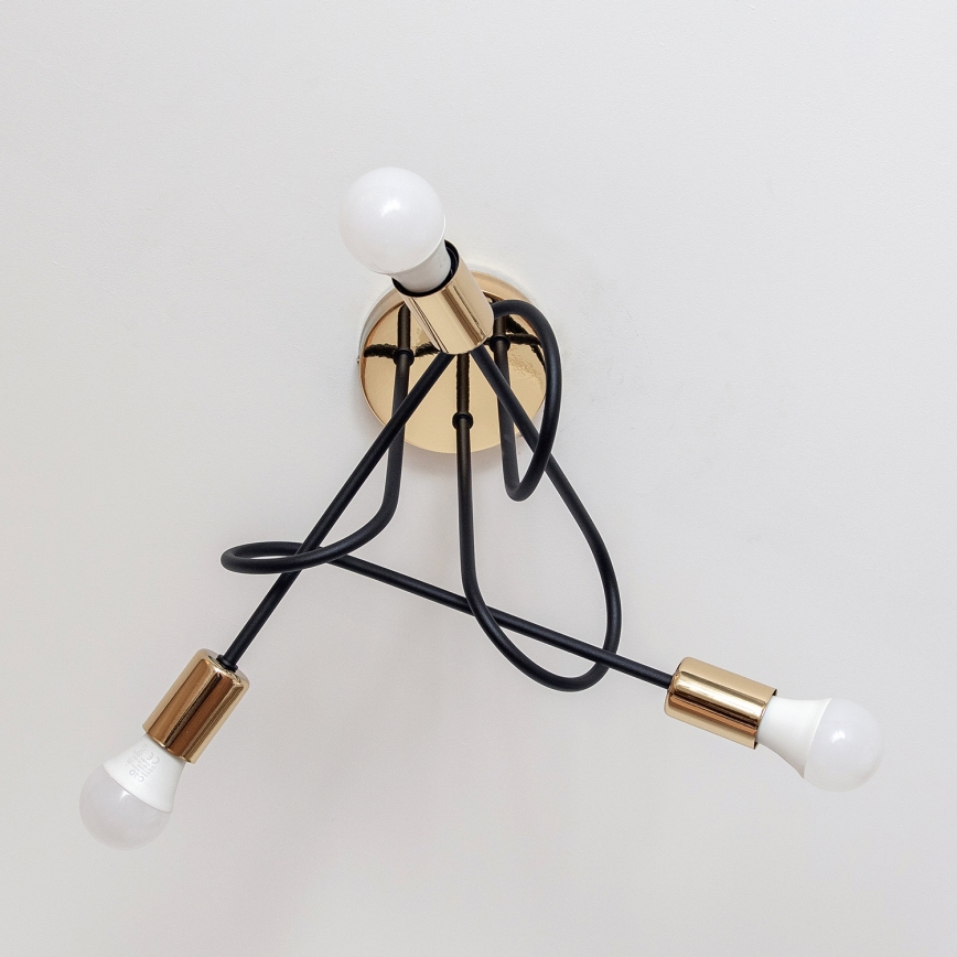 Plafonnier OXFORD 3xE27/15W/230V doré/noir