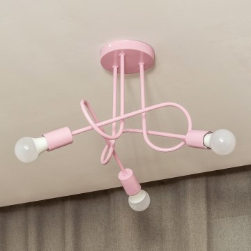 Plafonnier OXFORD 3xE27/15W/230V rose