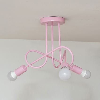 Plafonnier OXFORD 3xE27/15W/230V rose