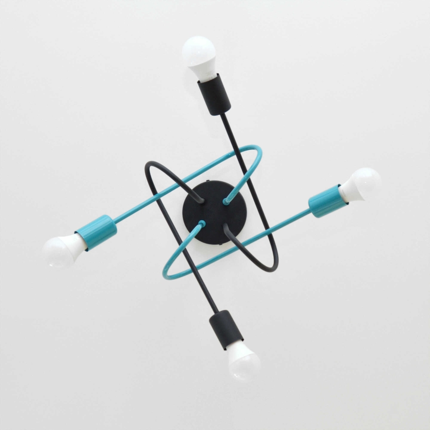 Plafonnier OXFORD 4xE27/15W/230V noir/turquoise