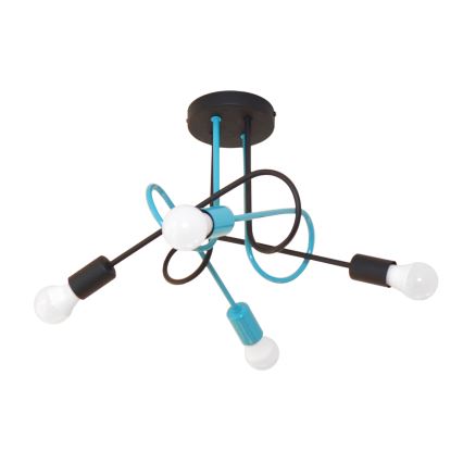Plafonnier OXFORD 4xE27/15W/230V noir/turquoise
