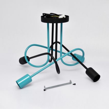 Plafonnier OXFORD 4xE27/15W/230V noir/turquoise