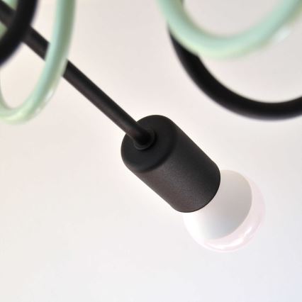 Plafonnier OXFORD 4xE27/15W/230V noir/vert