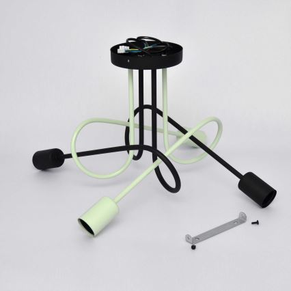 Plafonnier OXFORD 4xE27/15W/230V noir/vert