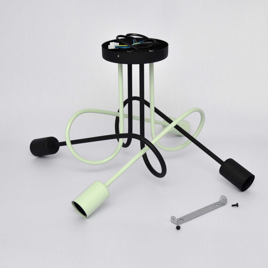 Plafonnier OXFORD 4xE27/15W/230V noir/vert