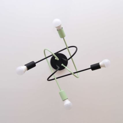 Plafonnier OXFORD 4xE27/15W/230V noir/vert