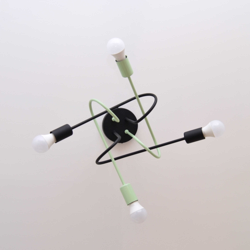 Plafonnier OXFORD 4xE27/15W/230V noir/vert