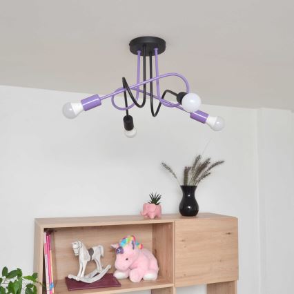 Plafonnier OXFORD 4xE27/15W/230V noir/violet