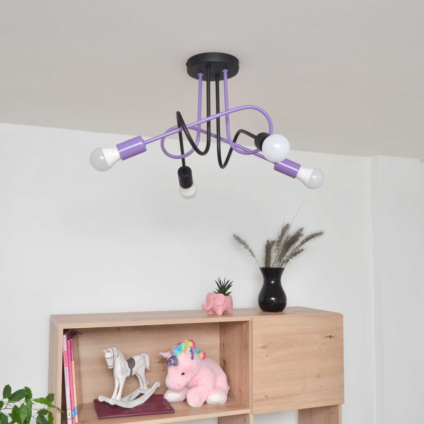 Plafonnier OXFORD 4xE27/15W/230V noir/violet