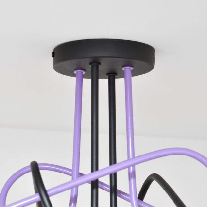 Plafonnier OXFORD 4xE27/15W/230V noir/violet
