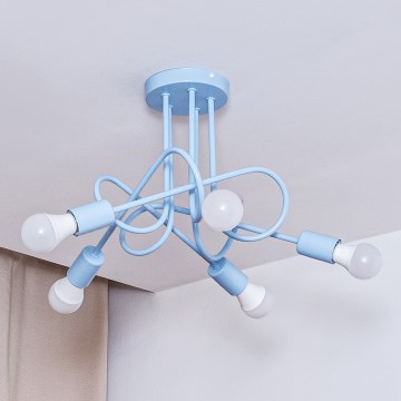 Plafonnier OXFORD 5xE27/15W/230V, bleu