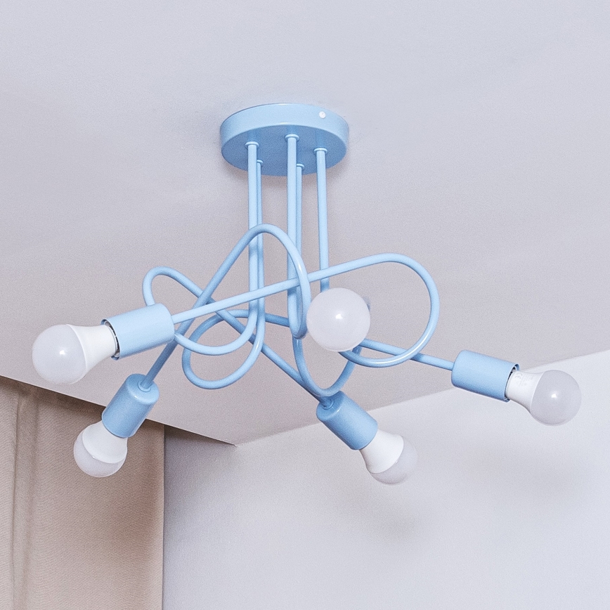 Plafonnier OXFORD 5xE27/15W/230V, bleu
